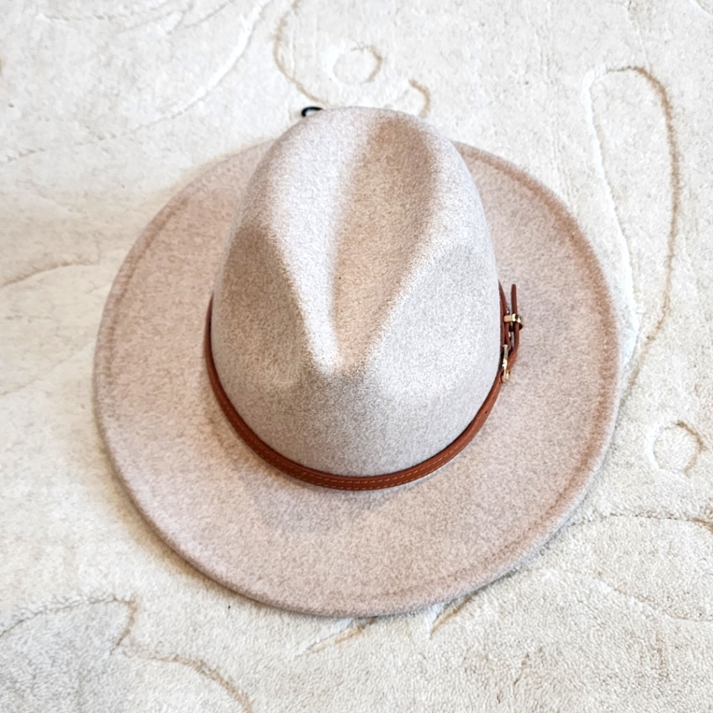 NWT Altar'd State Taupe Tan Fedora Wool Hat